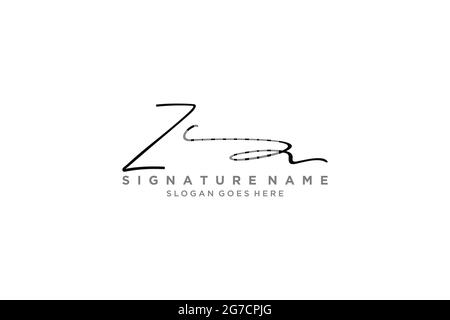 ZC Buchstabe Unterschrift Logo Vorlage Elegantes Design Logo Zeichen Symbol Vorlage Vektor-Symbol Stock Vektor