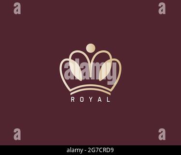 Crown Royal golden Logo-Design kann als Zeichen, Symbol oder Symbol, voll geschichteten Vektor und einfach zu bearbeiten und anpassen Größe und Farbe, kompatibel mit verwendet werden Stock Vektor