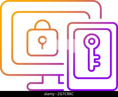 Lineares Vektorsymbol für den Gradienten der Multi-Faktor-Authentifizierung Stock Vektor