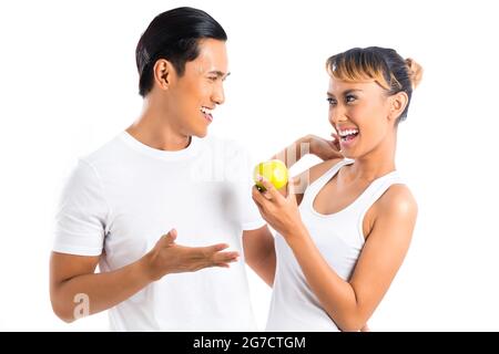 Asiatische paar Essen und Leben gesund Stockfoto
