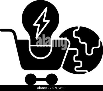 Schwarzes Glyphensymbol auf den globalen Energiemärkten Stock Vektor