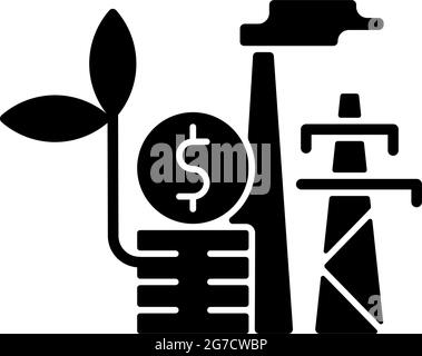 Umweltaxe schwarzes Glyphen-Symbol Stock Vektor