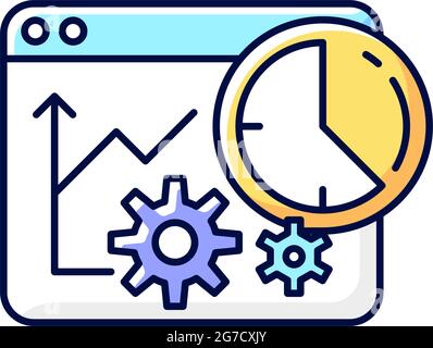 Zeitanalyse RGB-Farbsymbol Stock Vektor