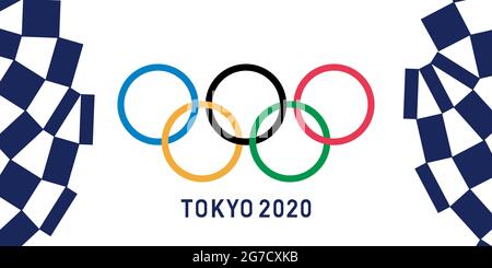 Vinnyzja, Ukraine - 13. Juli 2021. Sommerspiele in Tokio 2020. Sportkonzept Stock Vektor