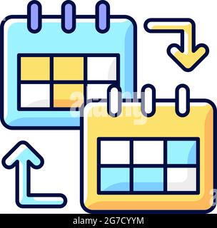 RGB-Farbsymbol für Kalender mit gemeinsamer Nutzung Stock Vektor