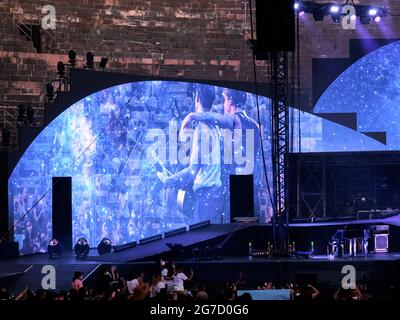 Verona, Italien. Juli 2021. Benji & Fede durante Benji & Fede all'Arena di Verona, Concerto cantante italiano in Verona, Italia, 11 luglio 2021 Quelle: Independent Photo Agency/Alamy Live News Stockfoto