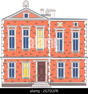 Altes schönes Haus mit einer roten Ziegelfassade in Posen. Polen. Stock Vektor