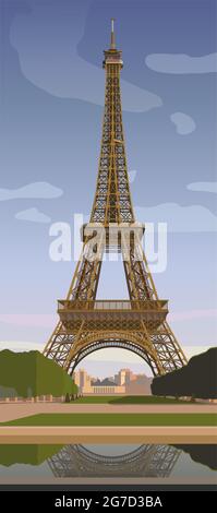 Eiffelturm in Paris. Das Symbol von Paris. Vektor. Stockfoto