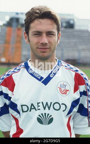 Rostock, Deutschland. 5. Juli 2021. firo Fuvuball, Fußball, 1. Bundesliga, Saison 1996/1997, Archivfoto, 96/97 Archivbilder, FC Hansa Rostock, Fotowand, 1996 Sergej Barbarez, Half figure, Portrait Credit: dpa/Alamy Live News Stockfoto