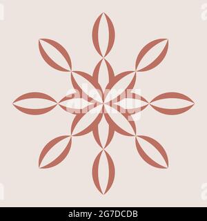 Minimaler geometrischer Stern. Erdtöne. Vintage. Vektorgrafik, flaches Design Stock Vektor