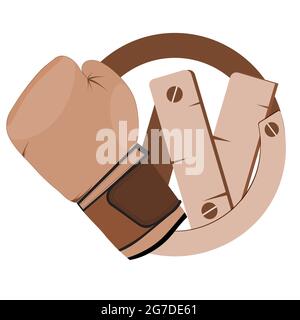 Fighting Logo Design isoliert auf weißem Hintergrund Stockfoto