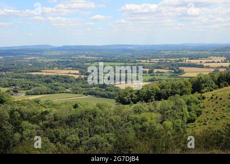 Blick über die Südabfahrten vom Butser Hill, Hampshire Stockfoto