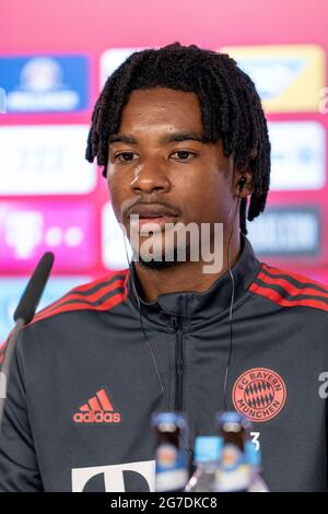 Präsentation von Omar RICHARDS (FC Bayern München) am 13. Juli 2021 in München. Poolfotos/FC Bayern München via Fotoagentur Sven Simon ¬ Stockfoto