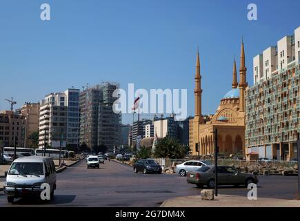 Beirut, Libanon. Juli 2021. Ein Blick auf den Martyrs' Square, Downtown Beirut, Libanon am 13. Juli 2021. (Elisa Gestri/Sipa USA) Quelle: SIPA USA/Alamy Live News Stockfoto