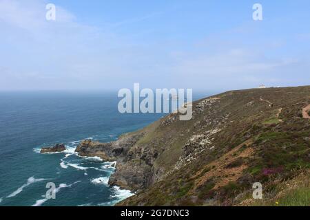 South West Coastal Path neben St. Agnes Beacon, Cornwall Stockfoto