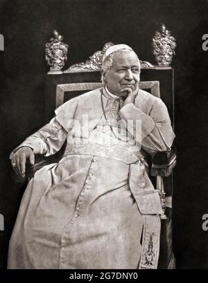Papst Pius IX., geboren Giovanni Maria Mastai-Ferretti, 1792–1878. Nach einem Foto von Ludovico Tuminello, aufgenommen in den 1870er Jahren. Stockfoto