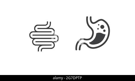 Symbol für Magen und Verdauungssystem. Vektor isoliert editierbare Illustration des Magens und Verdauungssystems Stock Vektor