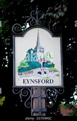 Eynsford Village Sign, Eynsford, Kent, England Stockfoto