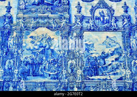 Azulejo Mural, Kapelle der Seelen, Capela da Almas, Capela de Santa Catarina, Porto, Portugal, Europa Stockfoto