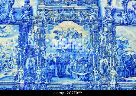 Azulejo Mural, Kapelle der Seelen, Capela da Almas, Capela de Santa Catarina, Porto, Portugal, Europa Stockfoto