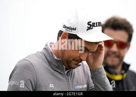 Keegan Bradley aus den USA während des Trainingstages im Royal St George's Golf Club in Sandwich, Kent. Bilddatum: Dienstag, 13. Juli 2021. Stockfoto