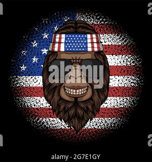 Bigfoot america-Bandana-Vektorgrafik Stock Vektor