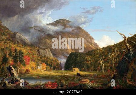 A View of the Mountain Pass Called the Notch of the White Mountains (Crawford Notch) von Thomas Cole (1801-1848), Öl auf Leinwand, 1839 Stockfoto