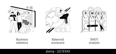 Unternehmen Performance Analyse abstrakte Konzept Vektor Illustrationen. Stock Vektor