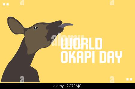 Vektor-Vorlage für den Welt-Okapi-Tag Stock Vektor