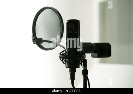 Professionelles Kondensatormikrofon Stockfoto