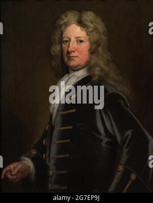 Thomas Wharton, 1. Marquess of Wharton (1648-1715). Englischer Adliger und Politiker. Porträt von Sir Godfrey Kneller (1646-1723). Öl auf Leinwand (91,4 x 71,1 cm), 1715. National Portrait Gallery. London, England, Vereinigtes Königreich. Stockfoto