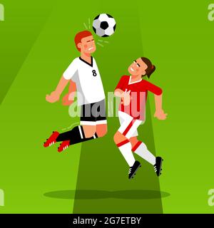Fußballspieler auf dem Fußballplatz Stock Vektor