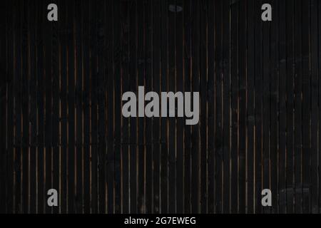 Schwarzes Holzplanken-Muster als Hintergrund Stockfoto