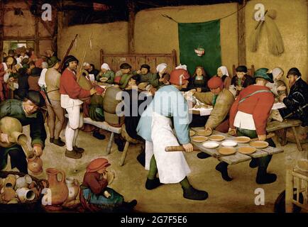 Die Bauernhochzeit, 1566–69, von Pieter Brueghel dem Älteren Stockfoto