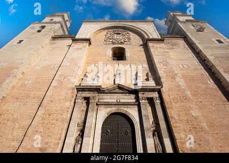 Mexiko, Kathedrale von Merida, älteste Kathedrale Lateinamerikas. Stockfoto