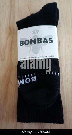 Neue Bombas Socken in schwarz Stockfoto