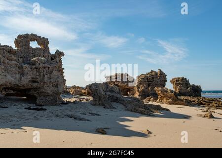 Felsen bei PT Roadknight, Anglesea, Victoria, Australien Stockfoto