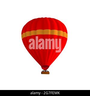 Vektorgrafik Heißluftballon. Grafik isoliert rot gelb bunte Flugzeuge. Ballonfestival. Stock Vektor