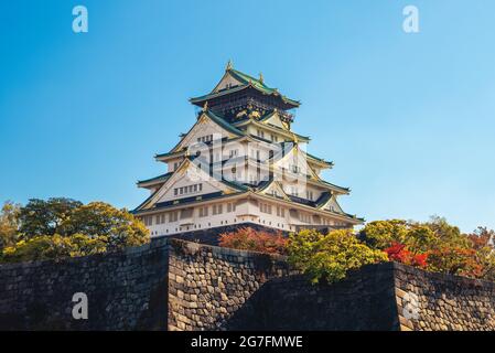 Haupthalten, Tenshu, der Burg Osaka in osaka, japan Stockfoto