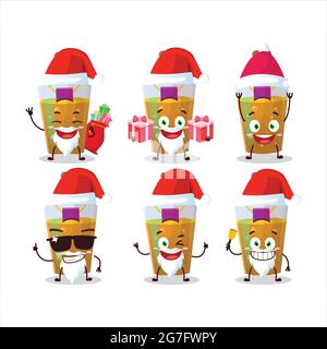 Weihnachtsmann Emoticons mit orangenen Zaubertrank Cartoon-Figur. Vektorgrafik Stock Vektor