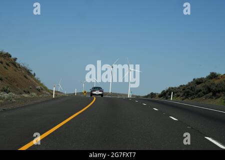 Staat Washington/Washington/USA 29. Mai 2018 , Windturbinen-Funke auf der Hügelseite in Washington vereinigte Staaten von Amerika (Foto..Francis Joseph Dean/Dean Bilder) Stockfoto