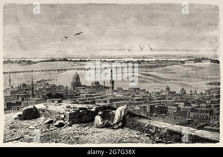 Der Sprung der Mamluken in der Zitadelle von Kairo, Ägypten, Nordafrika. Alte Illustration aus dem 19. Jahrhundert von El Mundo Ilustrado 1880 Stockfoto