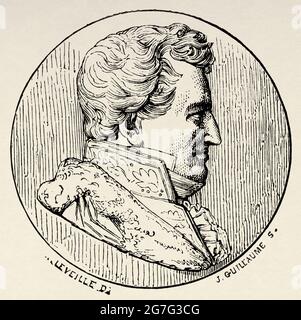 Georges Cuvier. Jean Léopold Nicolas Frédéric, Baron Cuvier (1769-1832). Der Vater der Paläontologie. Frankreich, Europa. Alte gravierte Illustration aus dem 19. Jahrhundert, El Mundo Ilustrado 1880 Stockfoto