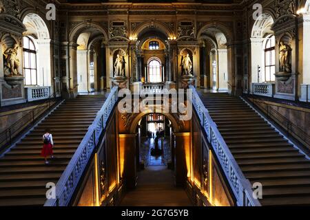 Wien, das Kunsthistorische Museum ist ein Kunstmuseum mit Gemälden in der Hauptstadt Wien. Es zählt zu den größten und bedeutendsten Museen der Welt.. Stockfoto