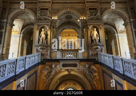 Wien, das Kunsthistorische Museum ist ein Kunstmuseum mit Gemälden in der Hauptstadt Wien. Es zählt zu den größten und bedeutendsten Museen der Welt.. Stockfoto