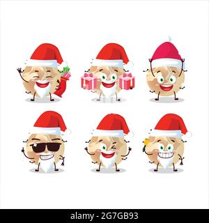 Weihnachtsmann-Emoticons mit halloween-Mond-Cartoon-Figur. Vektorgrafik Stock Vektor