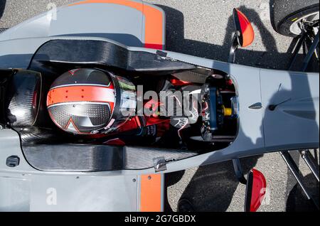 VallelungaJuni 13 2021, FX-Rennen. Blick auf Rennwagen-Einsitzer-Cockpit direkt von oben Stockfoto