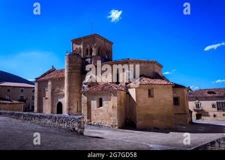 Die romanische Kirche San Nicolas de Bari. Burgos. Spanien Stockfoto