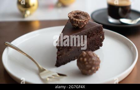Vegetarische Österreichische Sachertorte Stockfoto