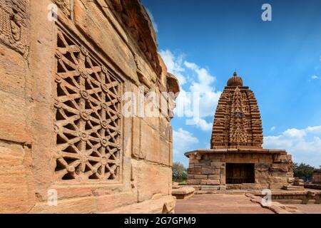 Der Galagnatha Tempel am Pattadakal Tempelkomplex, datiert zum 7.-8. Jahrhundert, der frühen Chalukya Periode, Karnataka, Indien Stockfoto